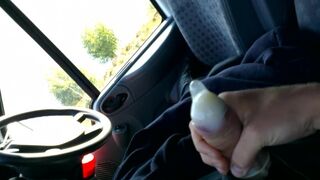 Van Driver Fills Condom With Cum In Public