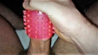 Solo Guy First Time Using Cock Stroker