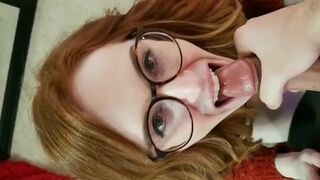 Redhead gets HUGE facial on snapchat