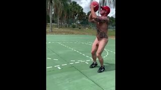 Preview… muscular big dick hotty shooting hoops butt ass naked with dick flopping around!