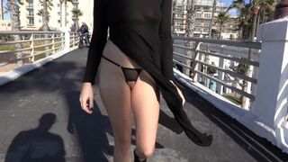 Teaser - Crotchless Panties With a Sheer High Slit Dress