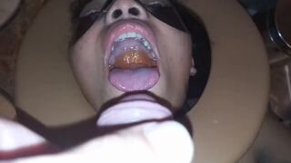 Submissive Stepdaughter in Deep Throat, Pissed and sniffing Cum (03/28/21) Part 2