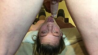 slutty get huge load drained down throat