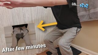Desperate Piss Wetting during Trying Squats