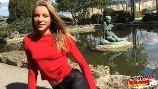 GERMAN SCOUT - SKINNY COLLEGE TEEN EMILY TALK TO FUCK AT STREET CASTING