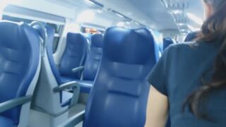 Couple anal fuck on public train