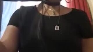 Nothing sexier then a woman putting a belt around her neck choking and fucking herself 4 her master