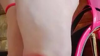 Annabel’s slutty pink heels - nylon feet