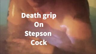 stepmom has death grip on stepson cock then sits on it to make him cum