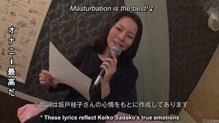 Japanese Wife Prim and Proper Sings Perverted Karaoke Before Having Raw Sex with Her Paramour