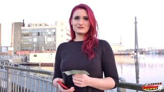 GERMAN SCOUT - Redhead College Teen Melina Talk to Fuck at Street Casting