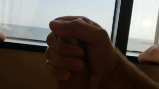 On Vcay Jerking Off Moaning Cumshot In Front of Window
