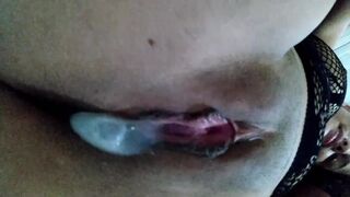 sending a short video of my pussy dripping cum after a bbc creampied me in permission of my hubby