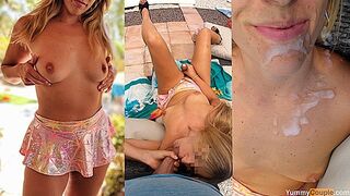 Summer Cutie Masturbates For You, Gets Cum Facial - MILF POV Huge Cumshot