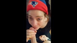Pats Fan Gives POV Blowjob in Tribute to the GOAT