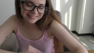 Naughty teen bookworm learns anatomy on a real big cock ! 18 y.o.