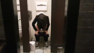 Caught in the men's room and fucked in the mouth