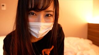 Japanese cute girl gives a guy a handjob while facesitting and being eaten pussy.